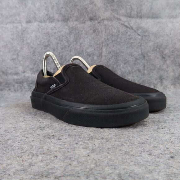 Vans Shoes Womens 6.5 Sneakers Classic Slip On Casual Black Canvas Skate Active - Picture 1 of 12